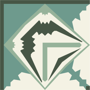 Border corner tile Fladdermus Esquina with diamonds and rhombi